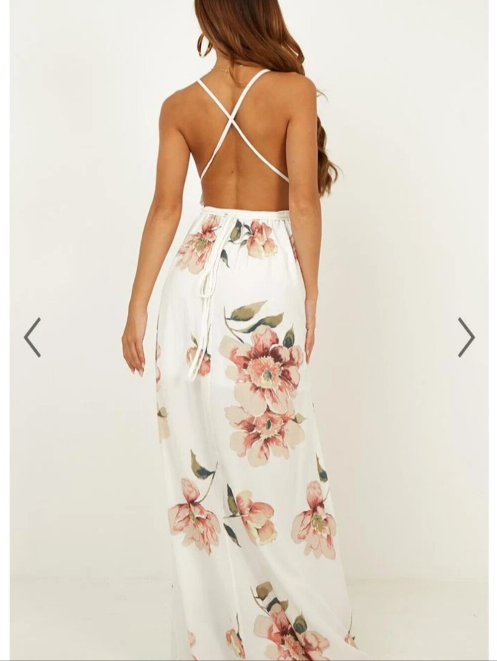 Showpo Shine Through Floral Plunge Maxi Dress with High Slit NWT Medium - Picture 4 of 10